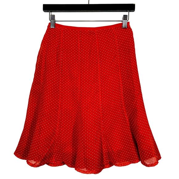 Gregory A Line Knee Length Skirt Red Polka Dot Flirty Valentine Casual - 38 - Picture 1 of 4
